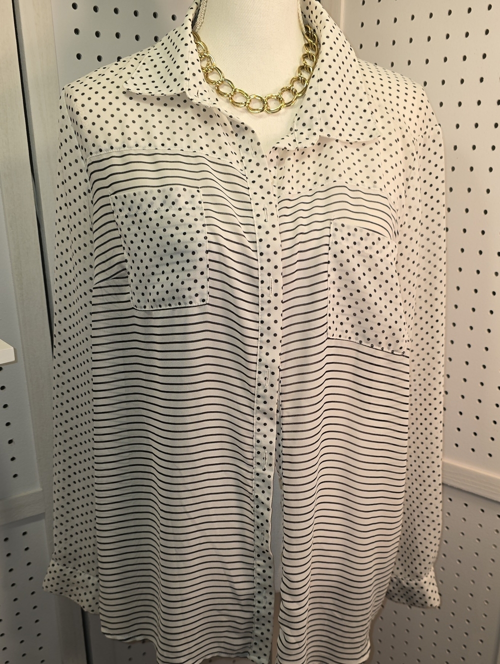 Torrid 0 Sheer Button Down Long Sleeve